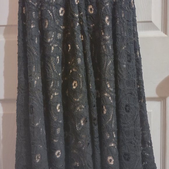 Inc. International Concepts Black Nude Lace Fit Flared Dress - Picture 7 of 12